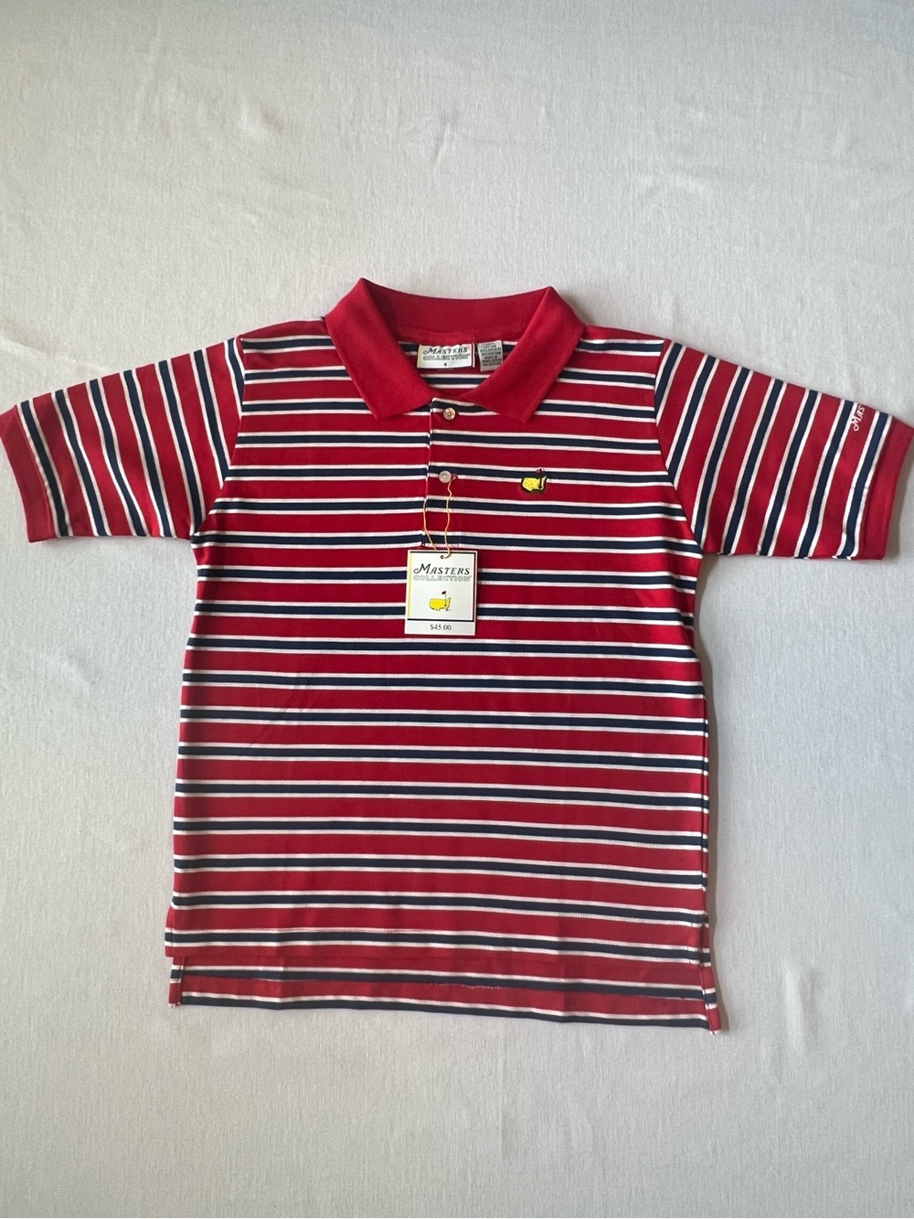 Masters Red, Navy & White Striped Polo for Kids